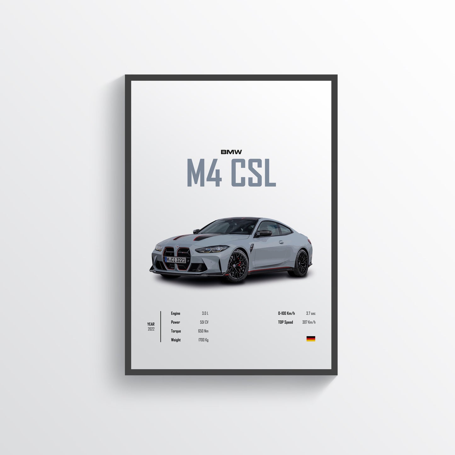 BMW M4 CSL Digital Poster